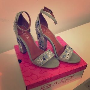 Sugar embroidered heels